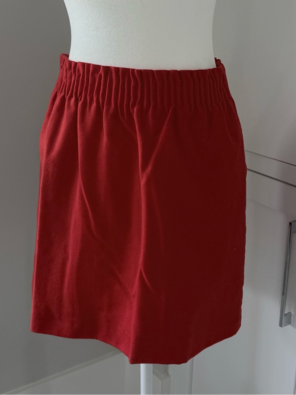 J. Crew Red Elastic-Waist Mini Skirt